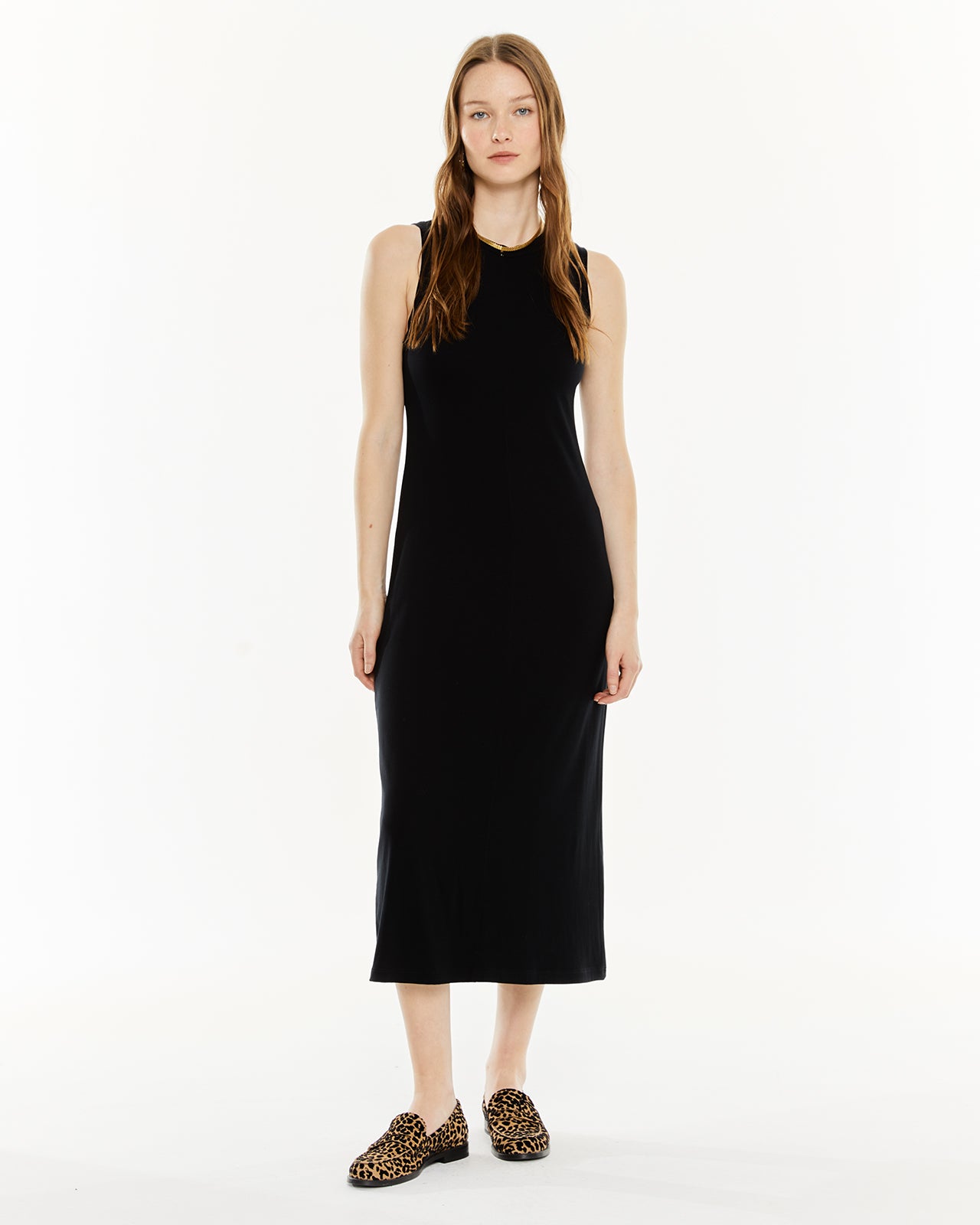 Vestido largo evasé con escote halter