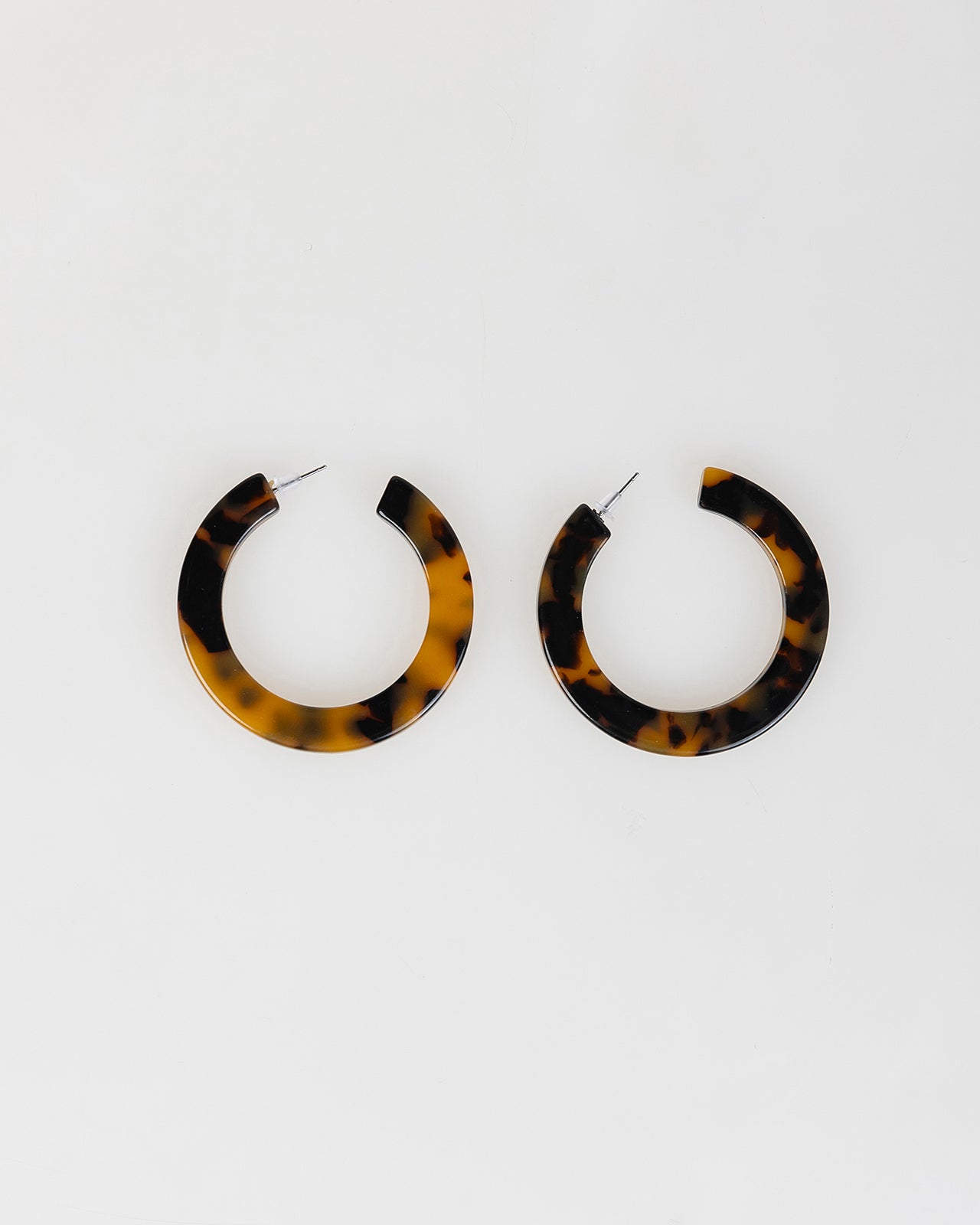Pendientes de aro bicolor marrón y negro
