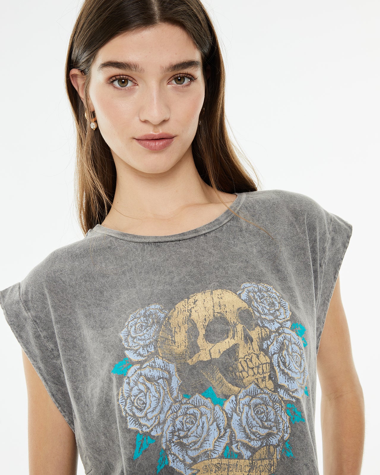 Camiseta posicional calavera sin mangas