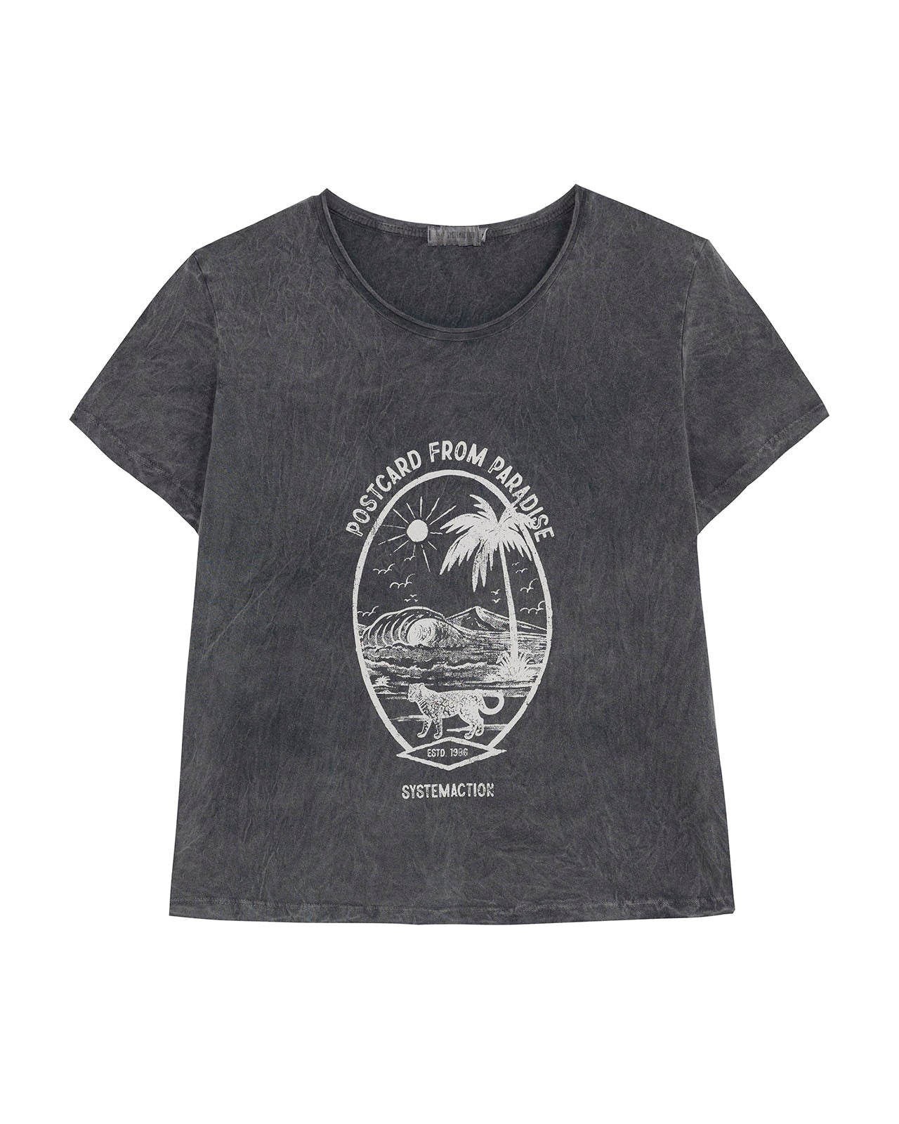 Camiseta de manga corta estampado palmera