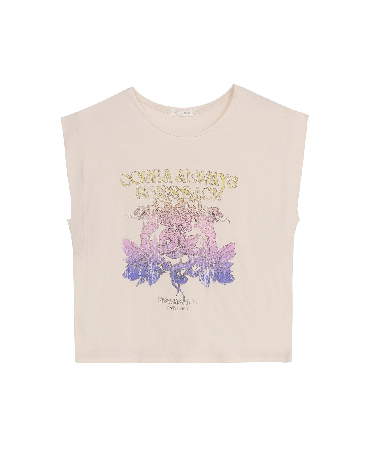 Camiseta sin mangas con estampado serpiente