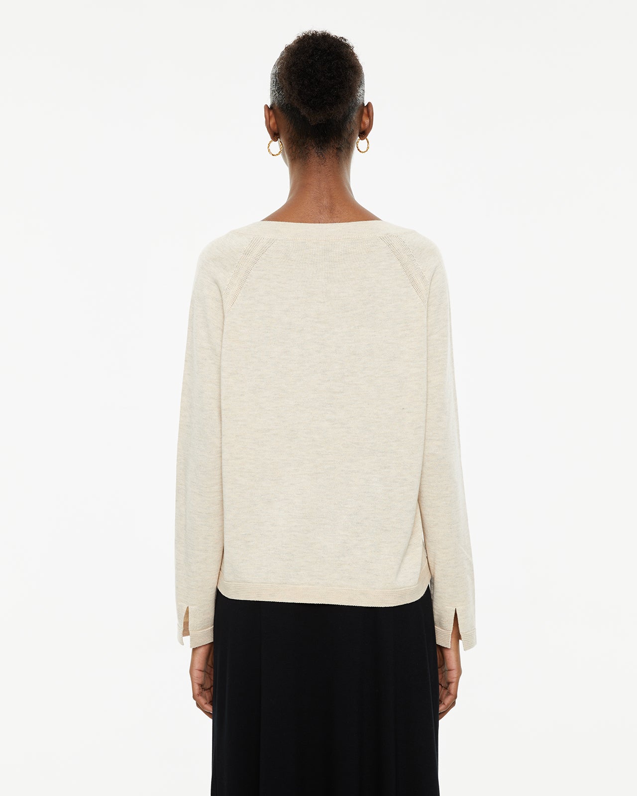 Jersey básico con lana cuello pico