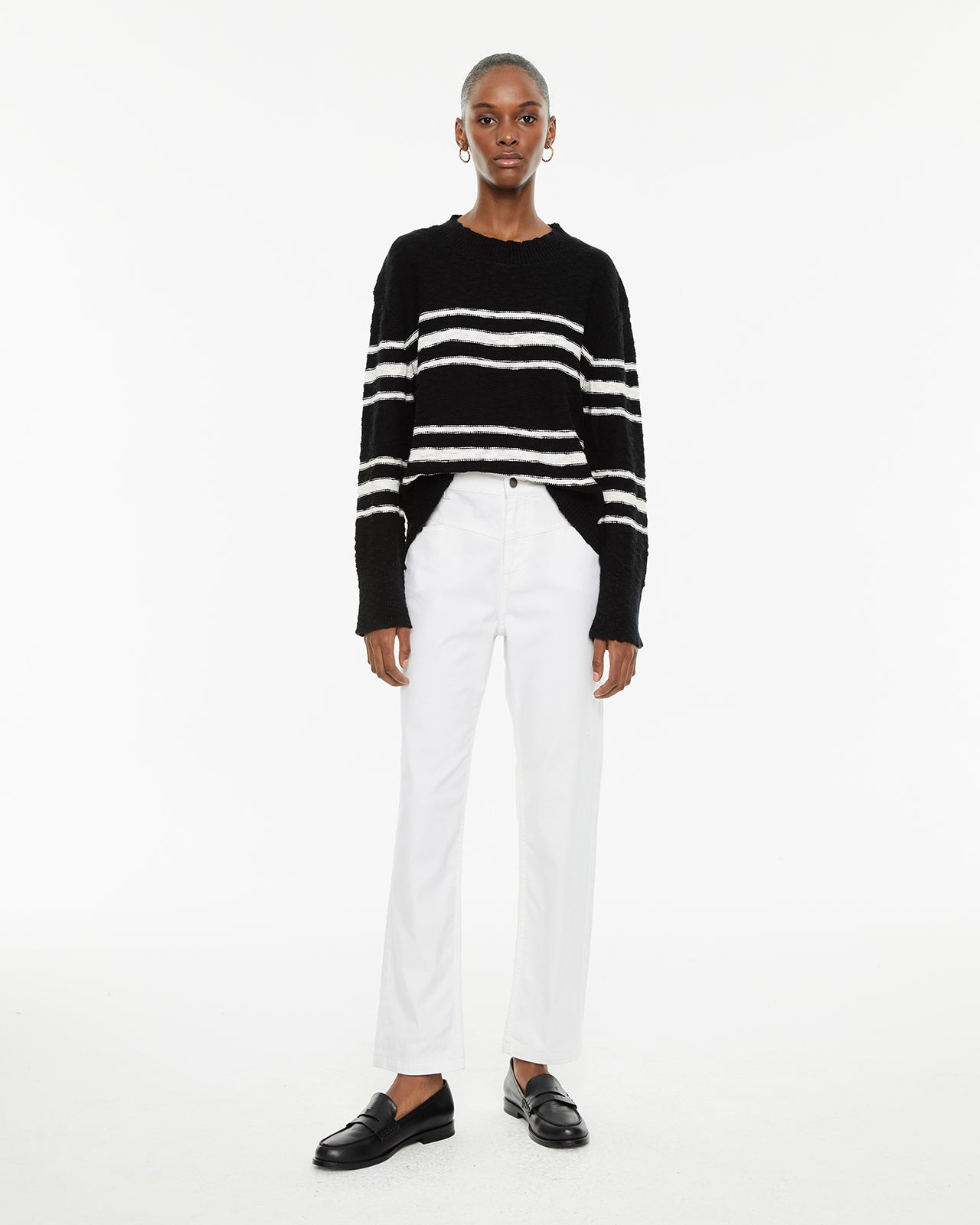 Pantalón vaquero blanco regular fit tiro medio