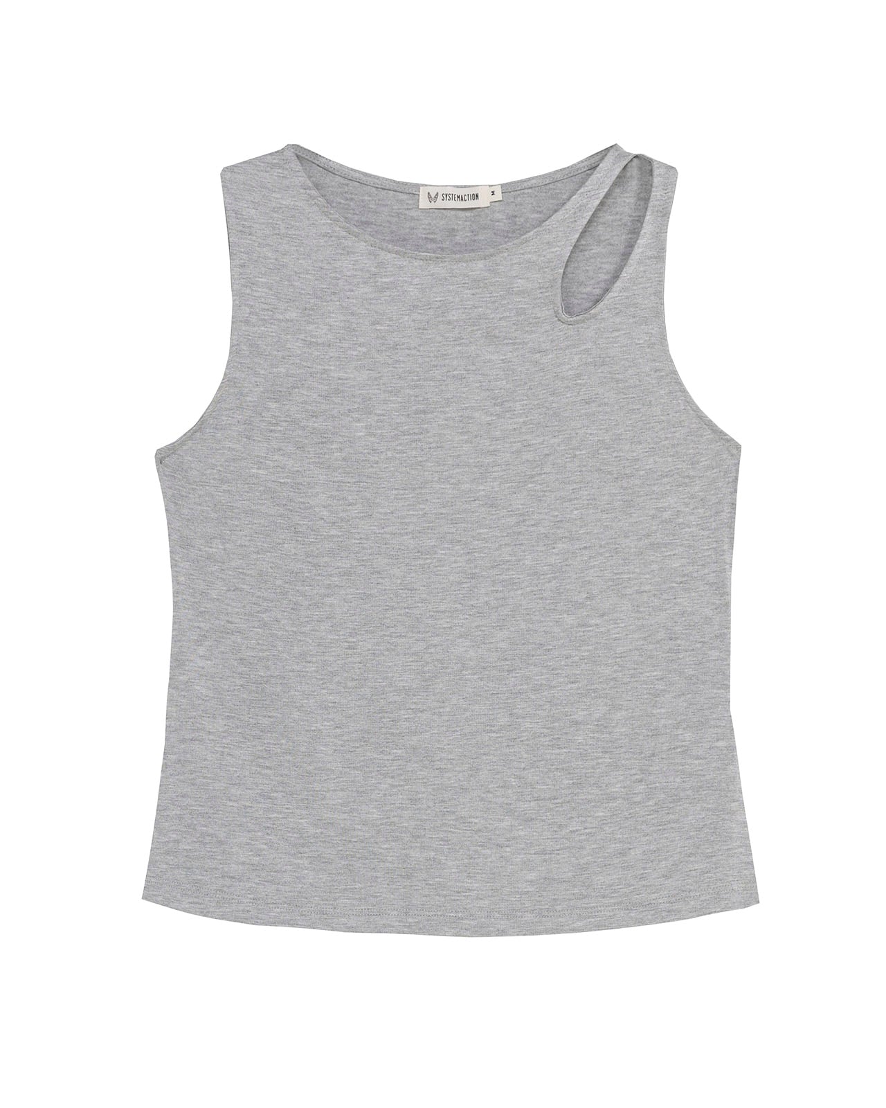 Top ajustado sin mangas detalle cut-out en hombro