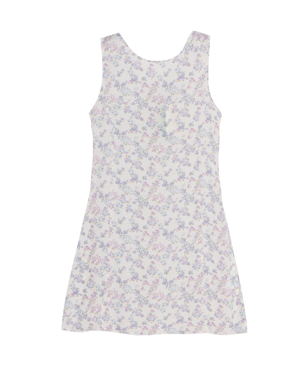 Vestido corto estampado floral costadillos en cuerpo