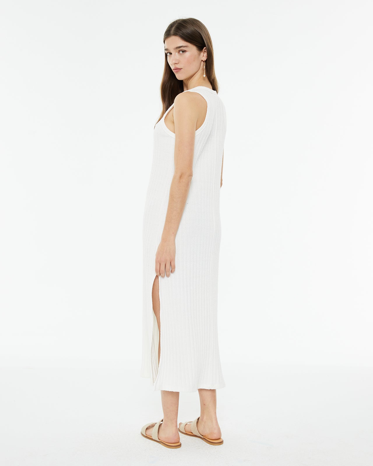 Vestido midi confort con escote redondo