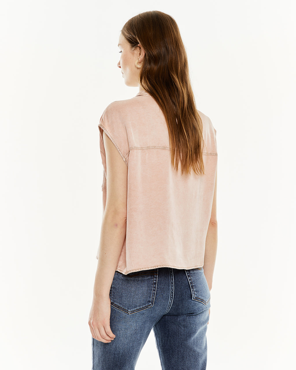 Camisa bolsillos efecto desgastado