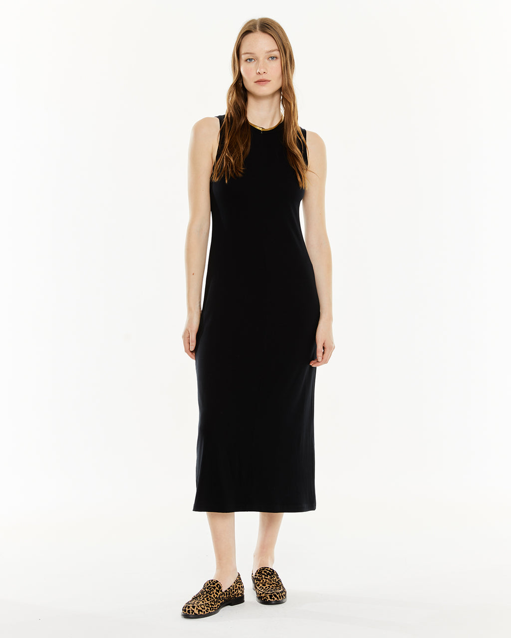Vestido largo evasé con escote halter