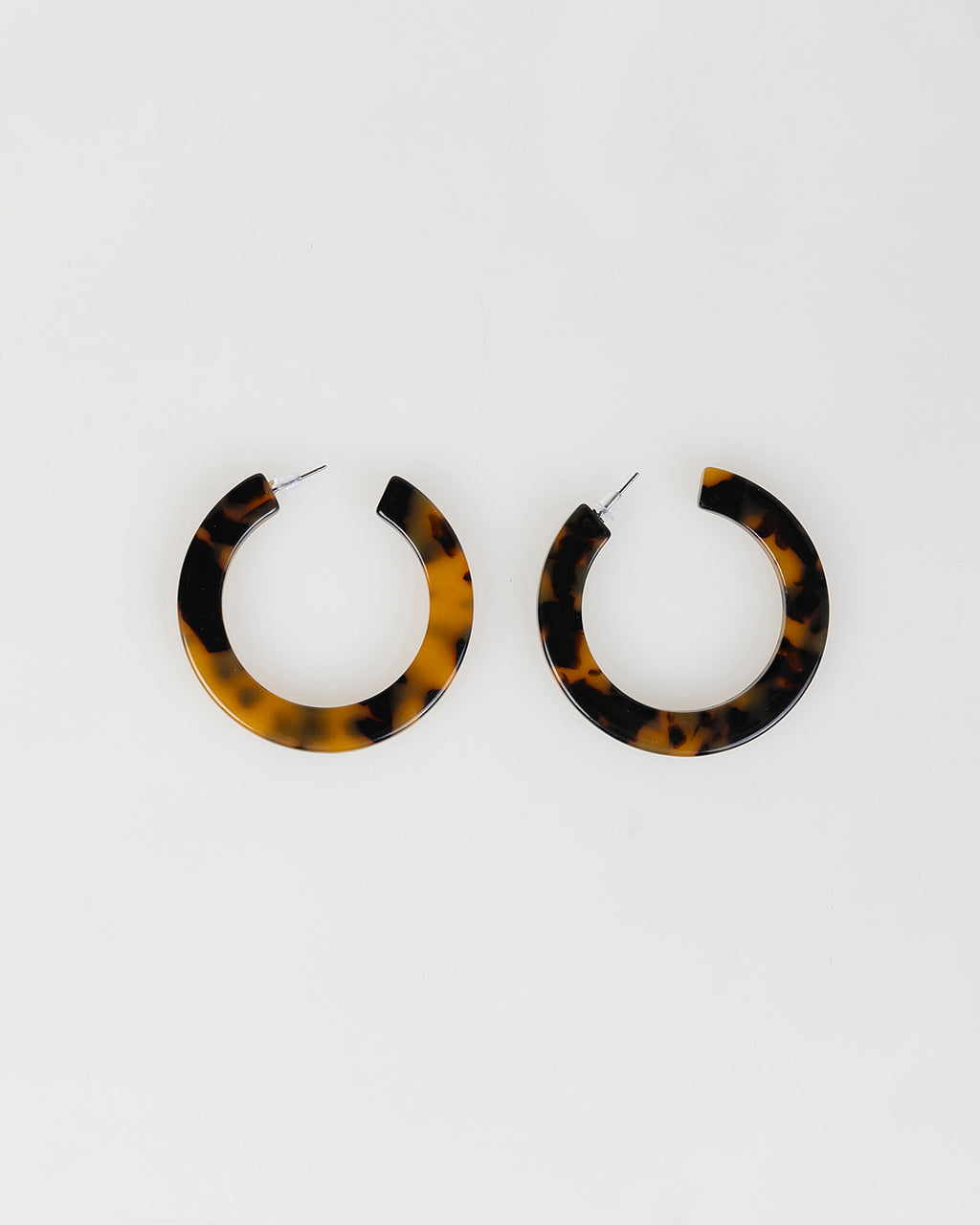 Pendientes de aro bicolor marrón y negro