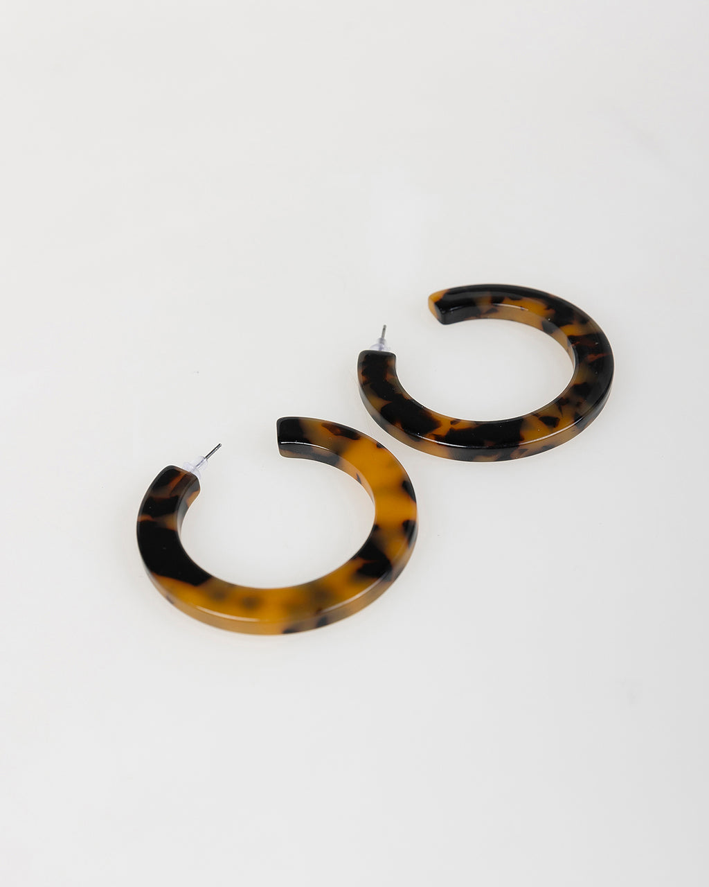 Pendientes de aro bicolor marrón y negro