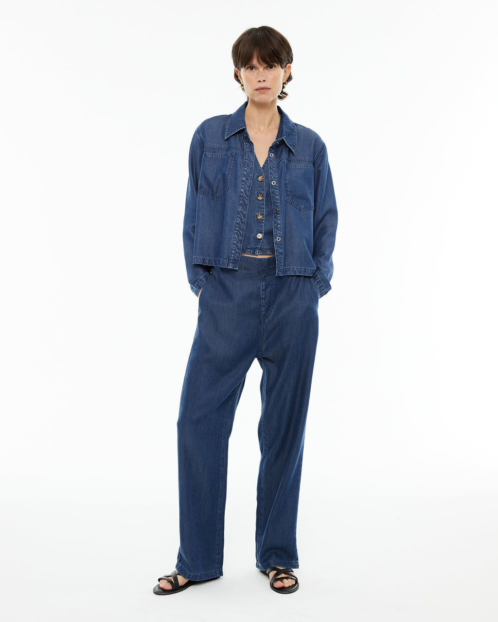 Camisa de tencel efecto denim