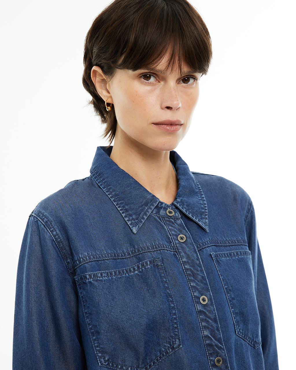 Camisa de tencel efecto denim