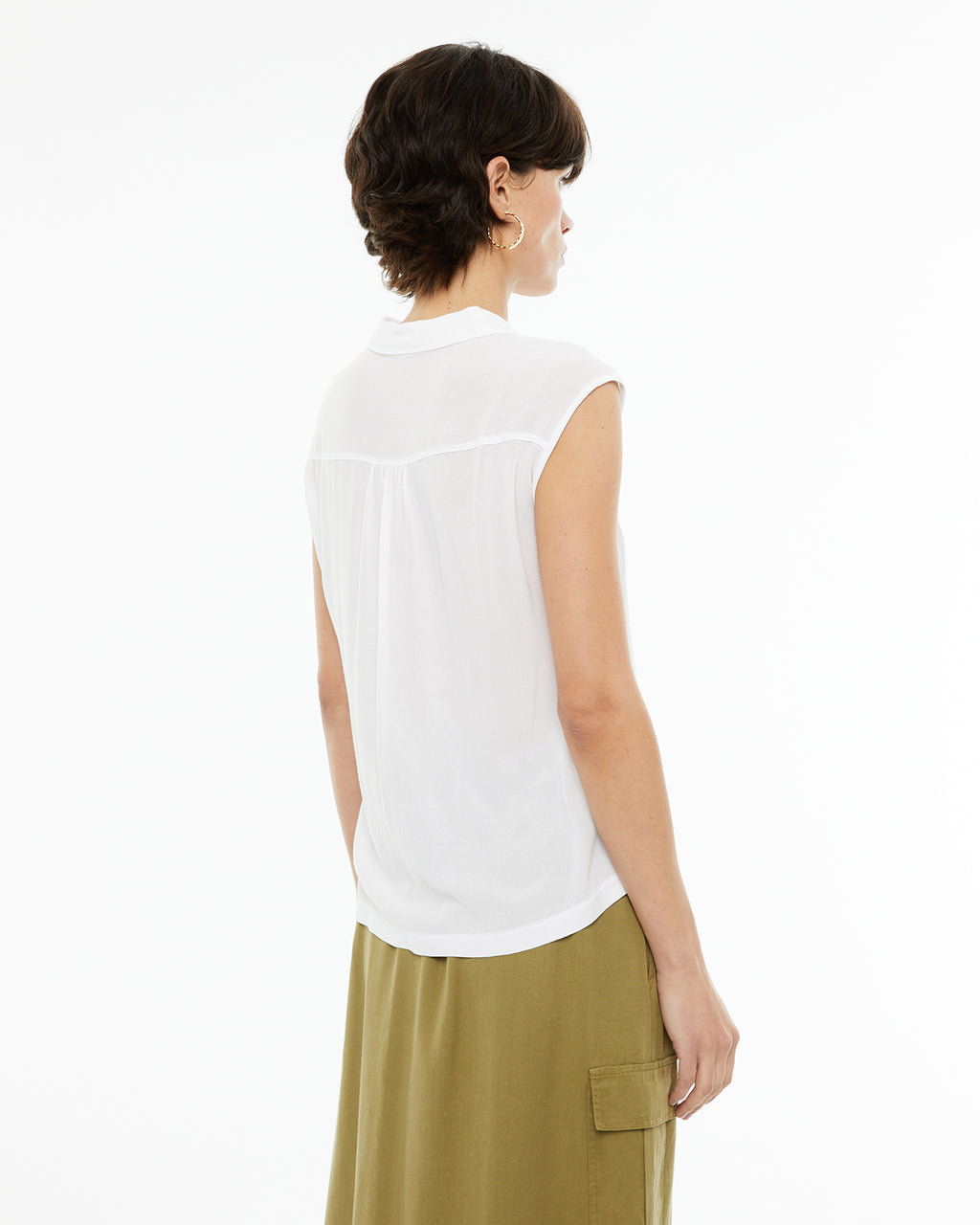 Camisa fluida oversize sin mangas
