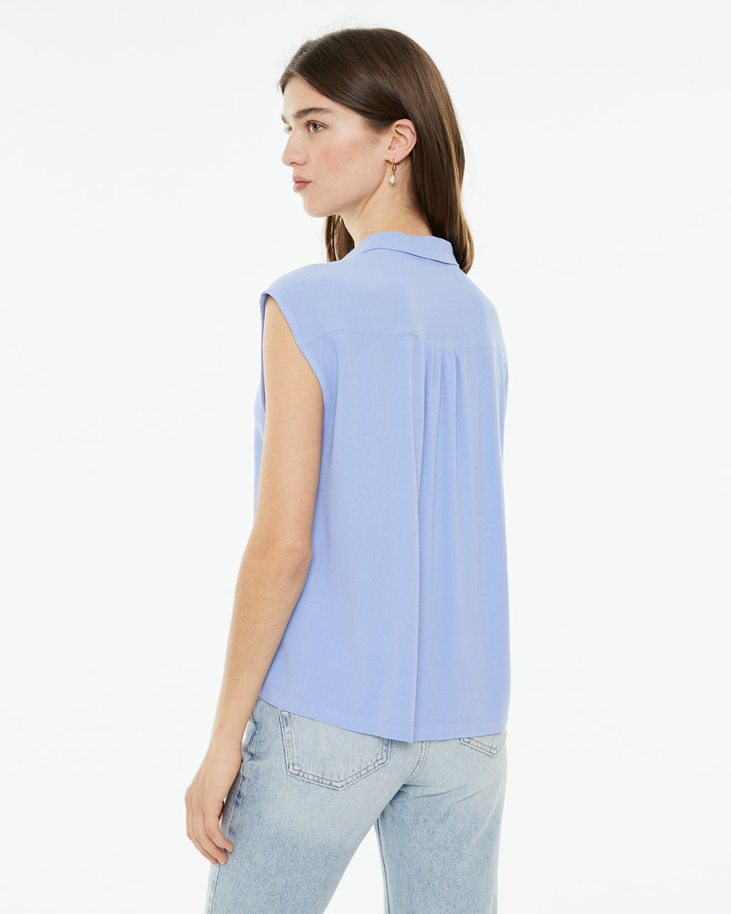 Camisa fluida oversize sin mangas