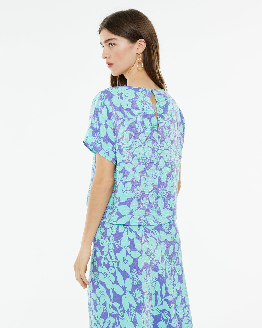Camisa de manga corta estampado floral grande