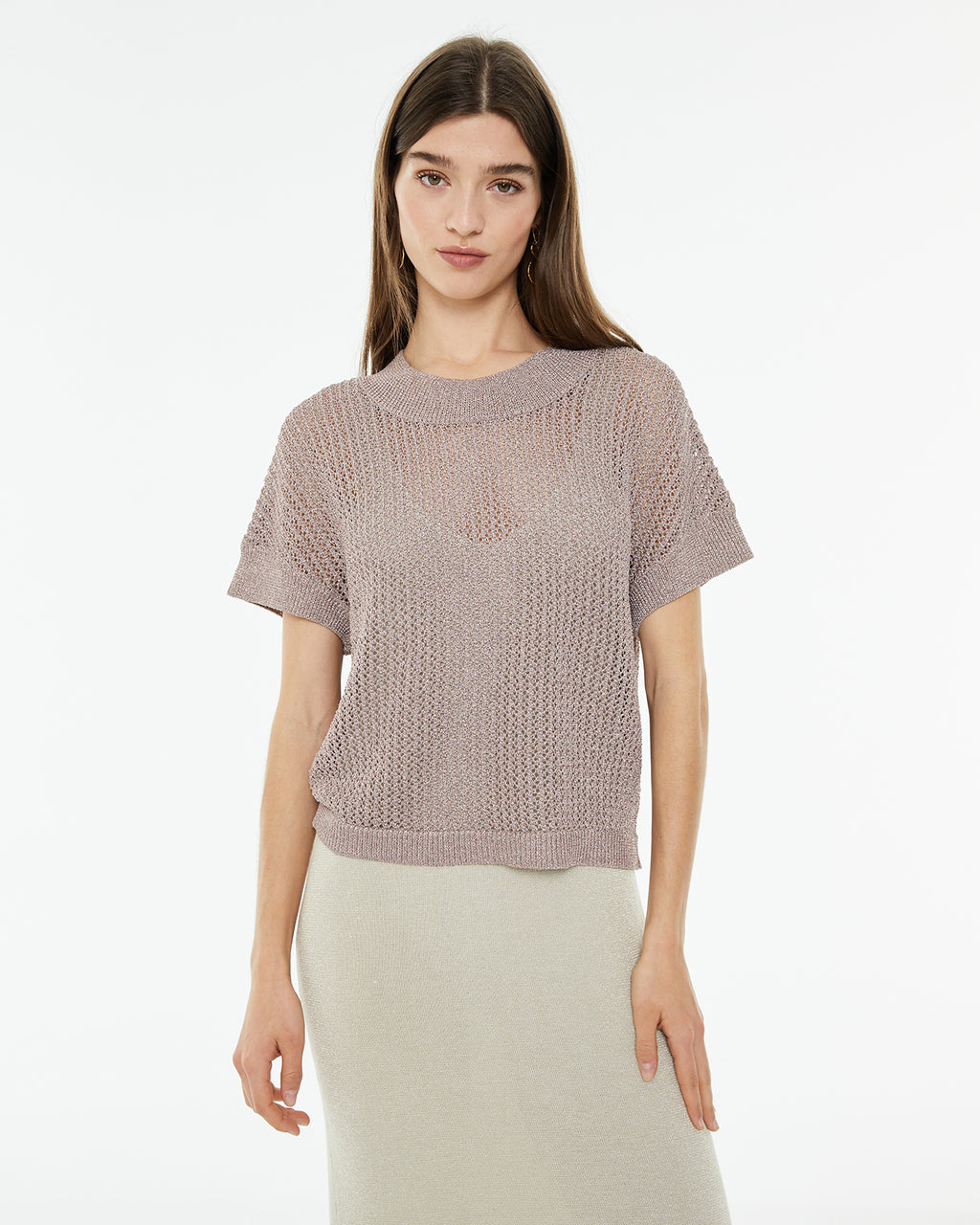 Jersey calado con punto de lúrex