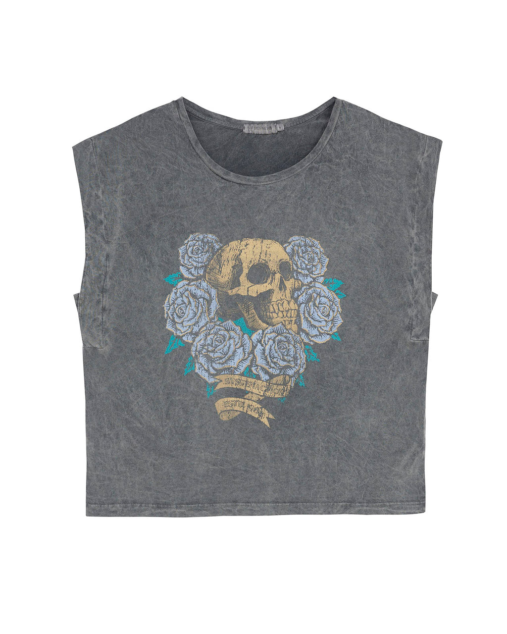 Camiseta posicional calavera sin mangas