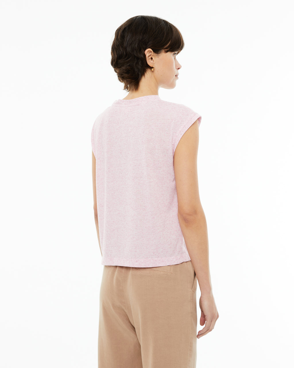 Camiseta lino efecto vigoré con tejido flamé