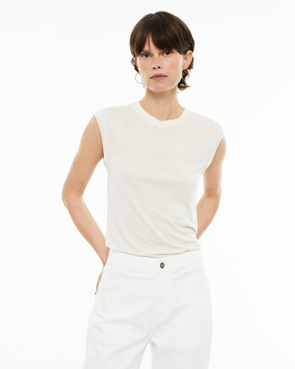Camiseta lino efecto vigoré con tejido flamé