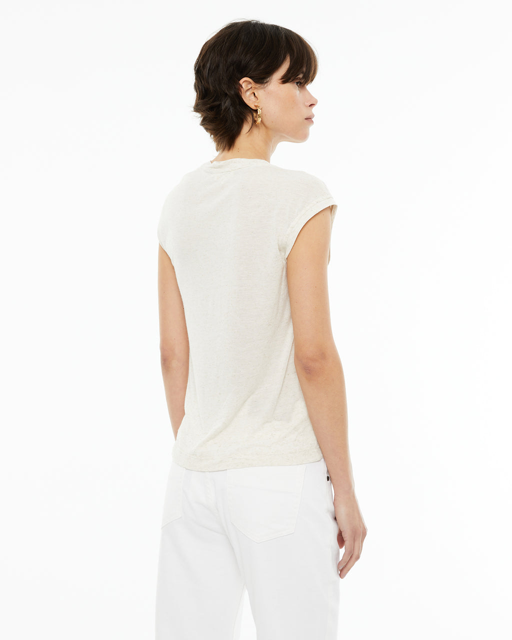Camiseta lino efecto vigoré con tejido flamé