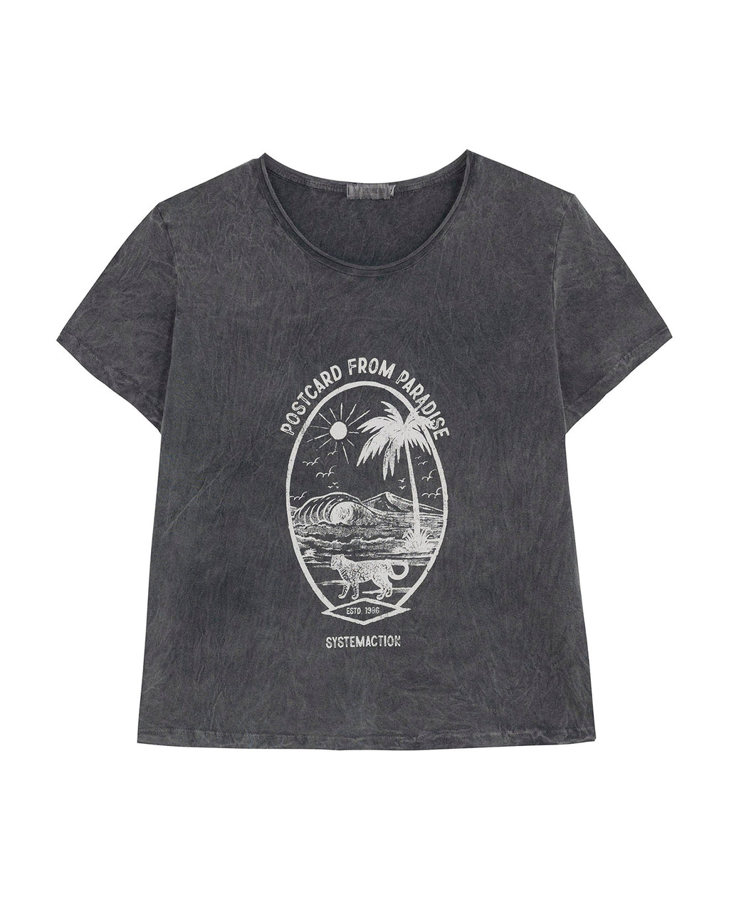 Camiseta de manga corta estampado palmera