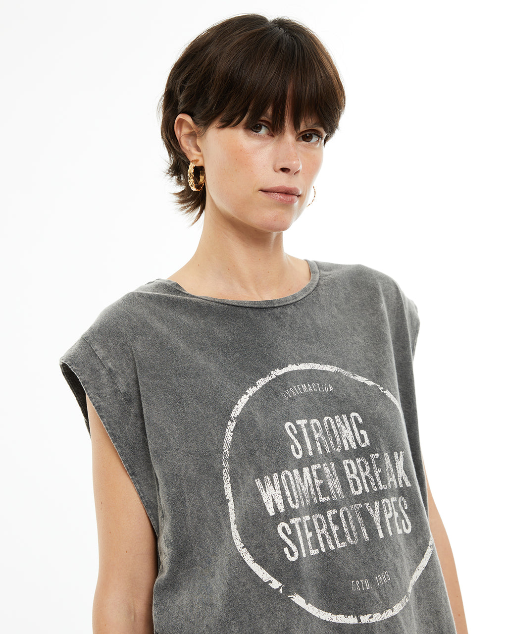 Camiseta sin mangas estampado día de la mujer