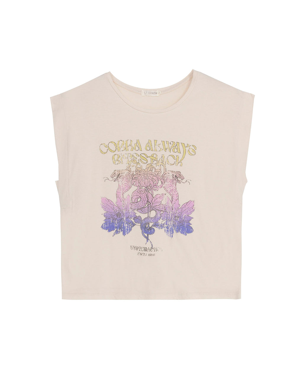 Camiseta sin mangas con estampado serpiente