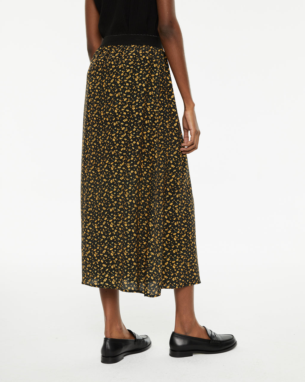 Falda midi evasé estampado floral