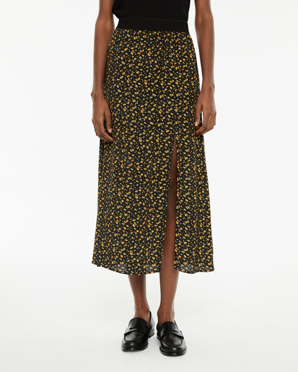 Falda midi evasé estampado floral