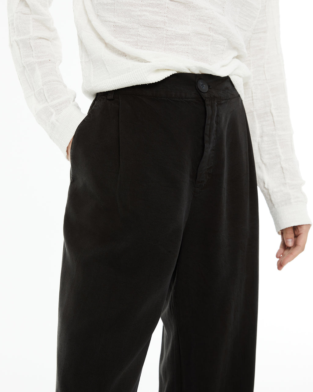 Pantalón ancho cupro con goma en cintura
