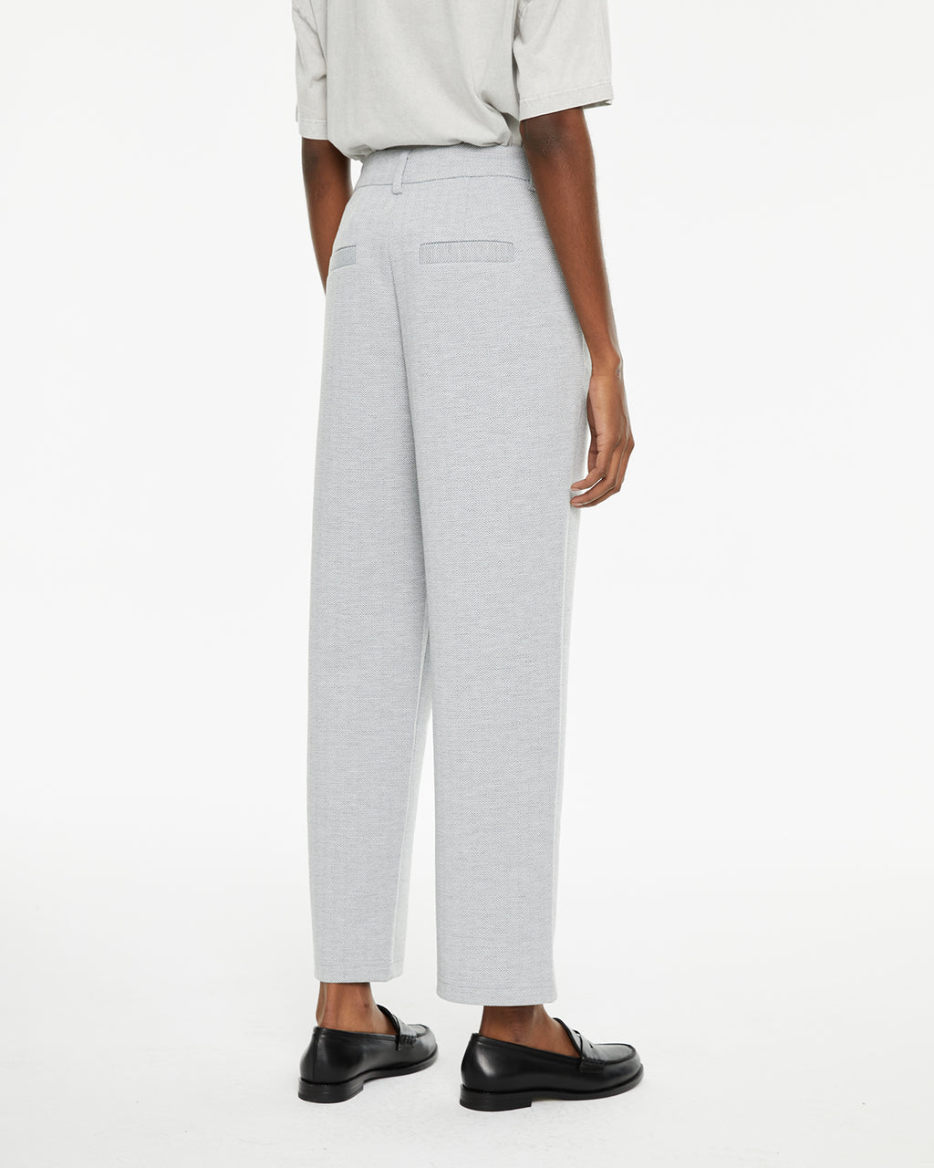 Pantalón tejido jacquard confort de tiro medio