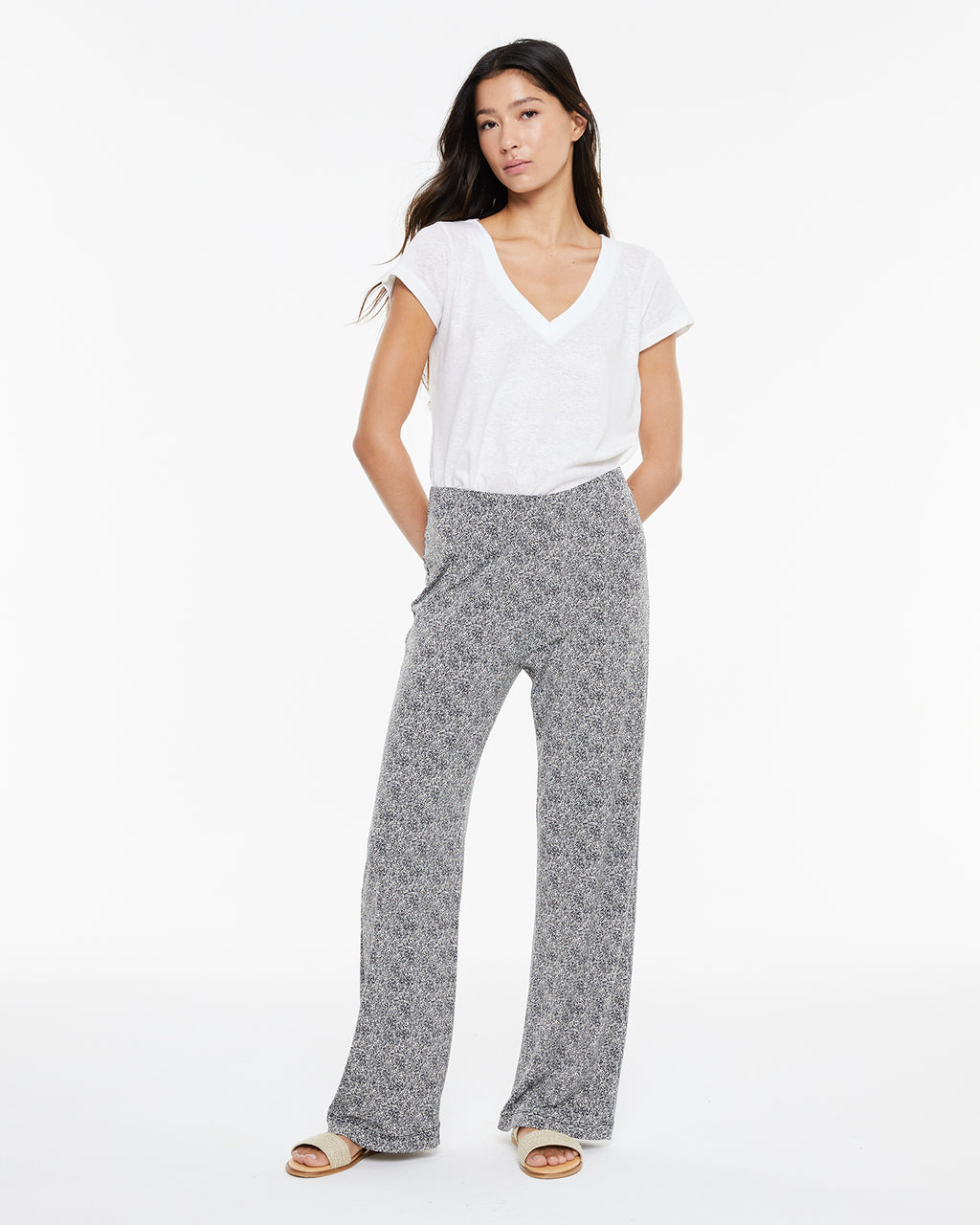 Pantalón confort estampado bicolor