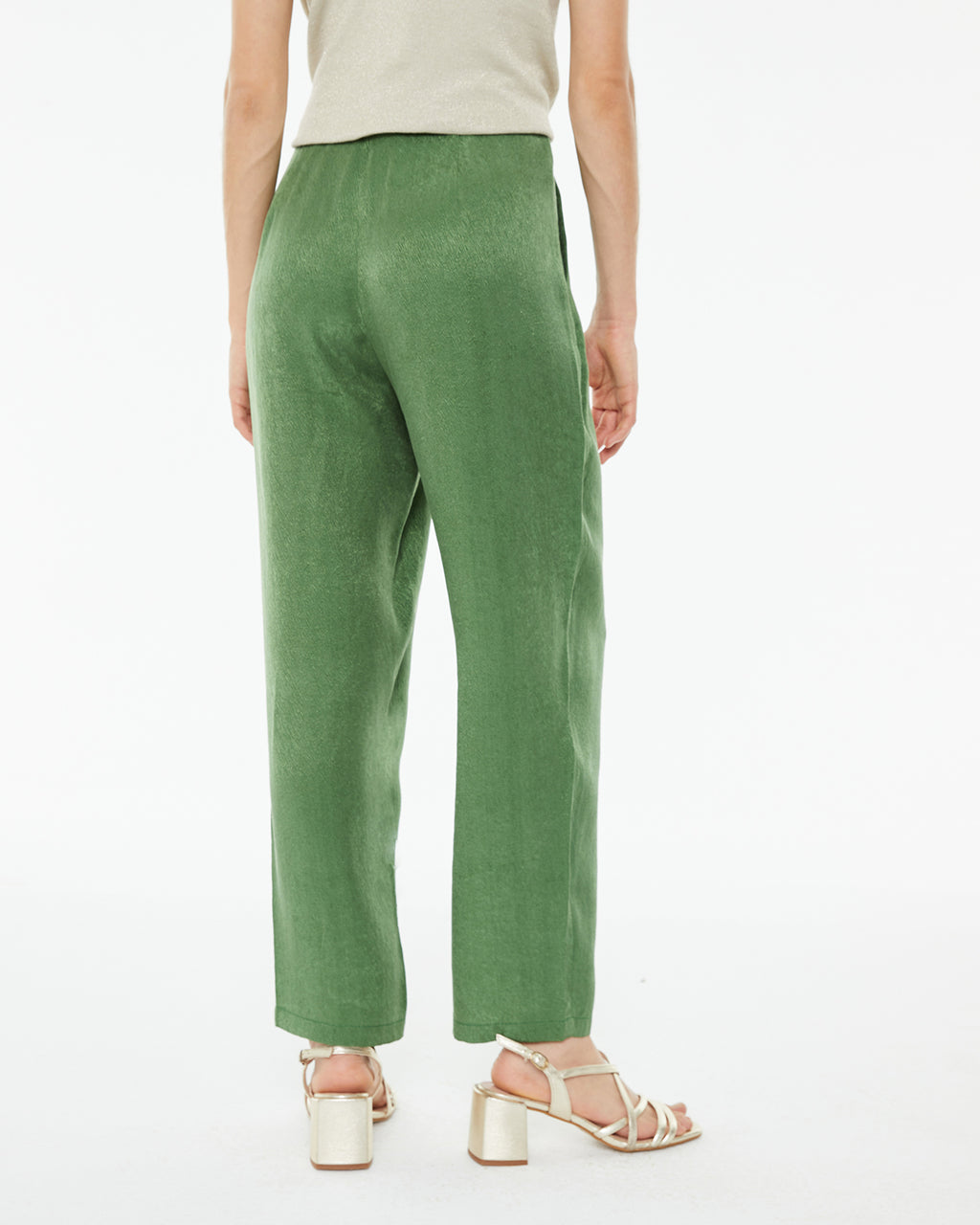Pantalón palazzo tejido jaquard fluido