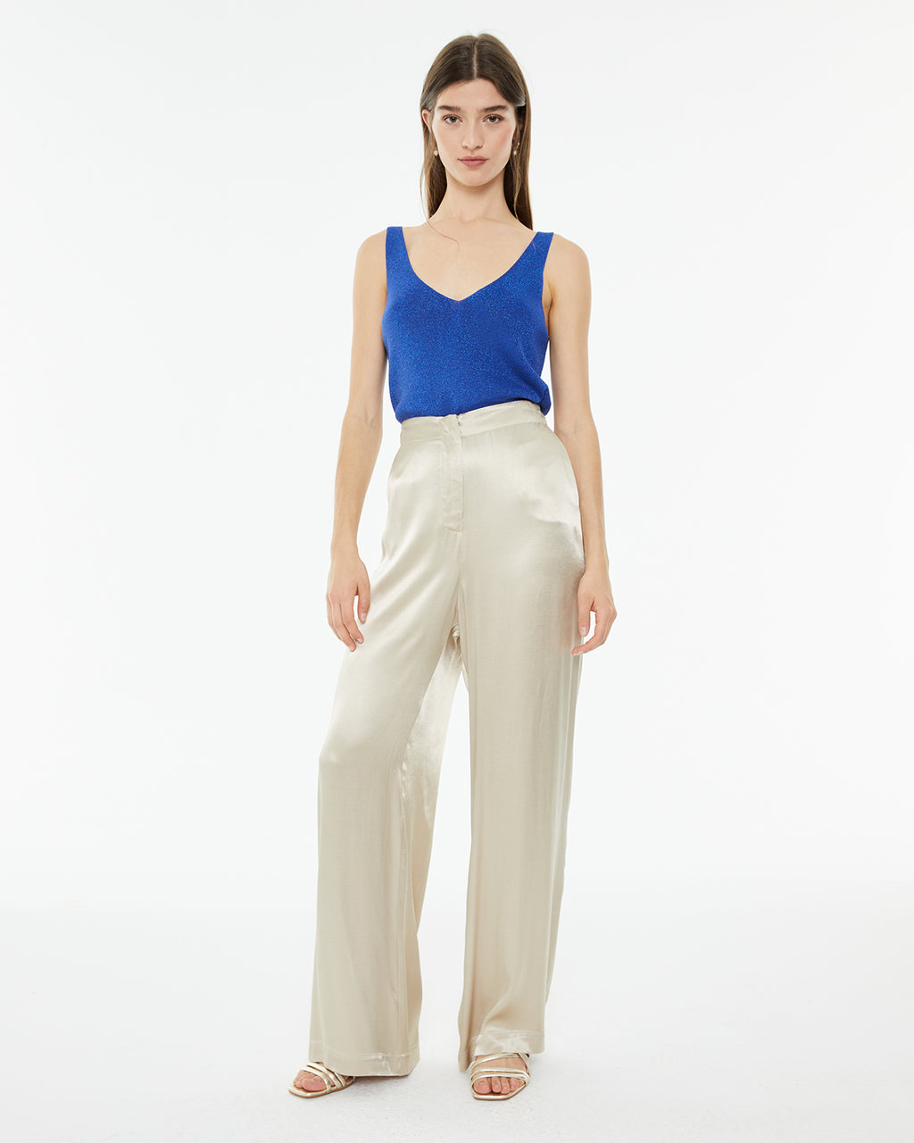 Pantalón palazzo fluido de viscosa