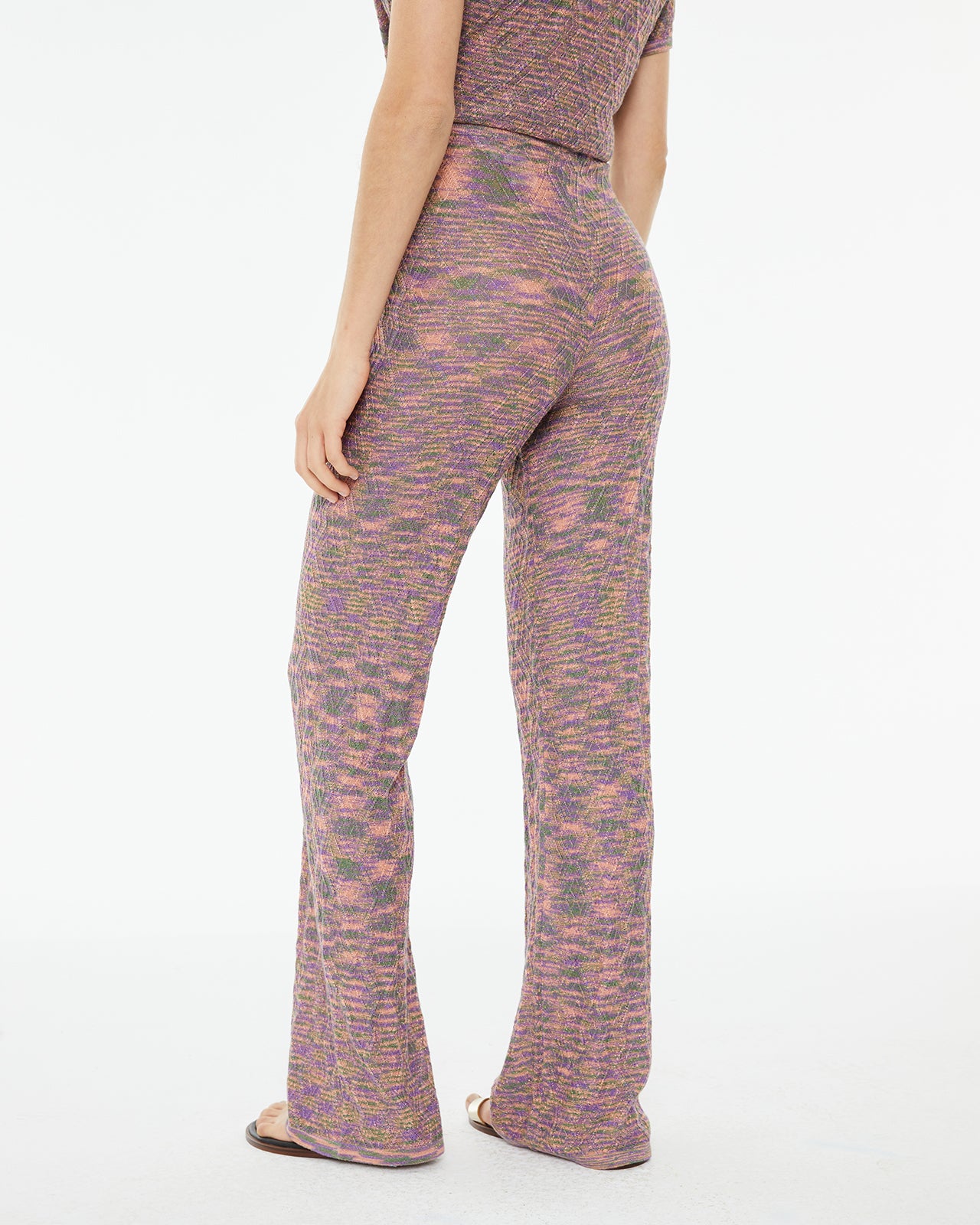 Pantalón de punto con lúrex entallado
