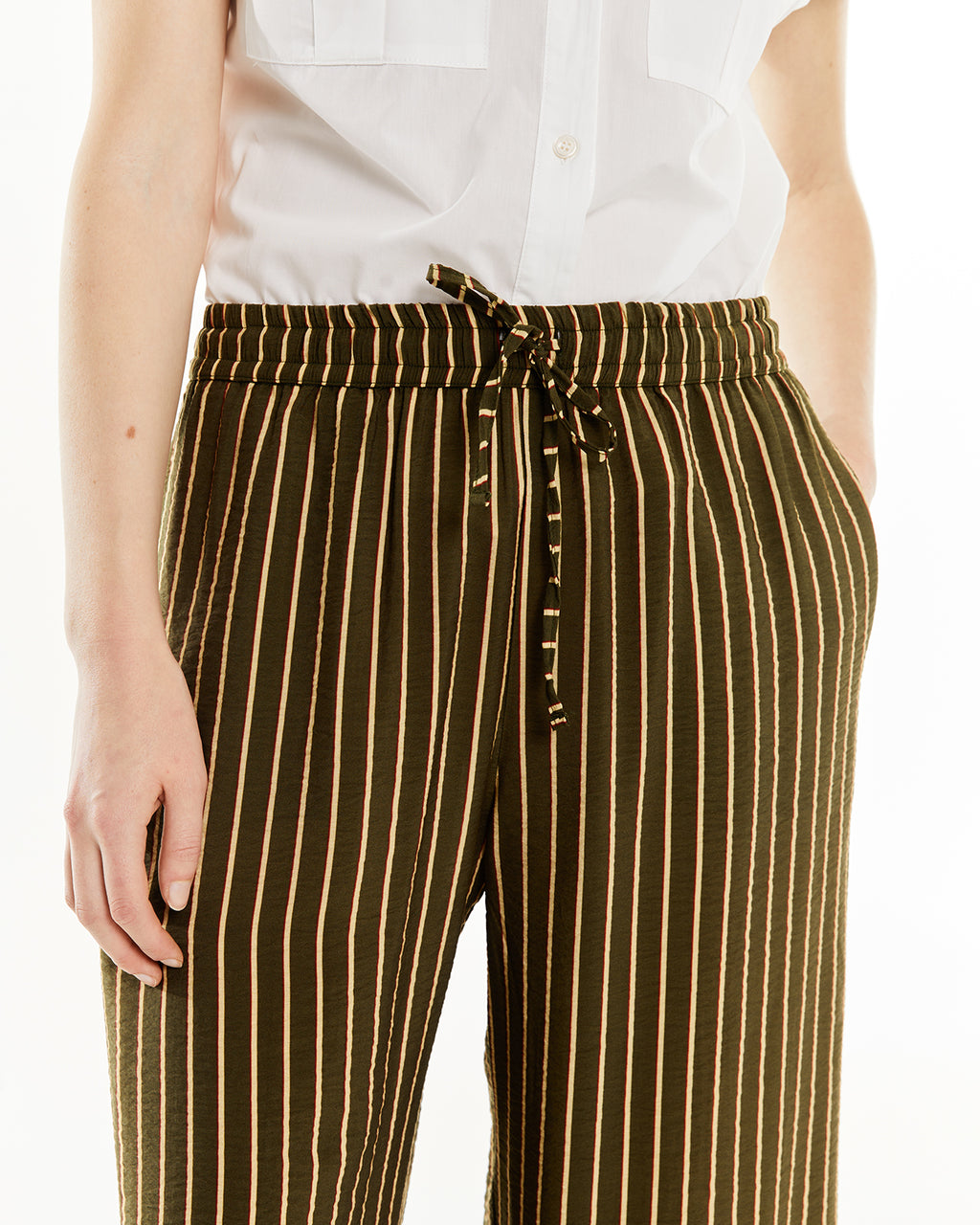 Pantalón estampado de rayas con goma cintura