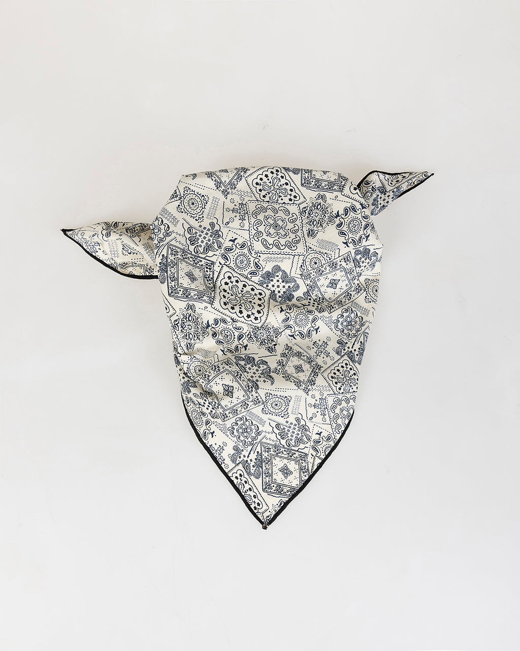Pañuelo de algodón estampado banda bicolor