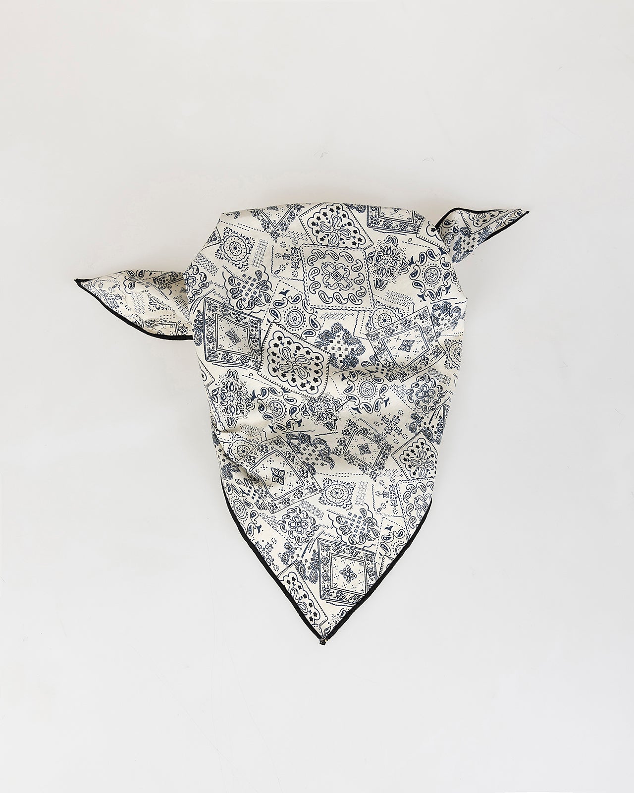 Pañuelo de algodón estampado banda bicolor