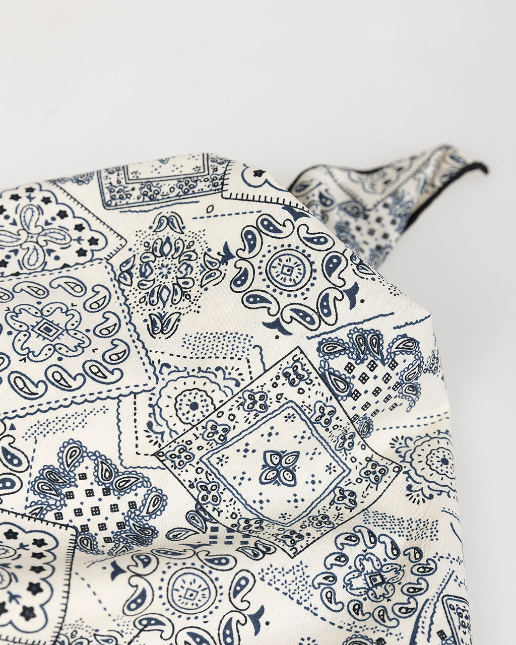 Pañuelo de algodón estampado banda bicolor