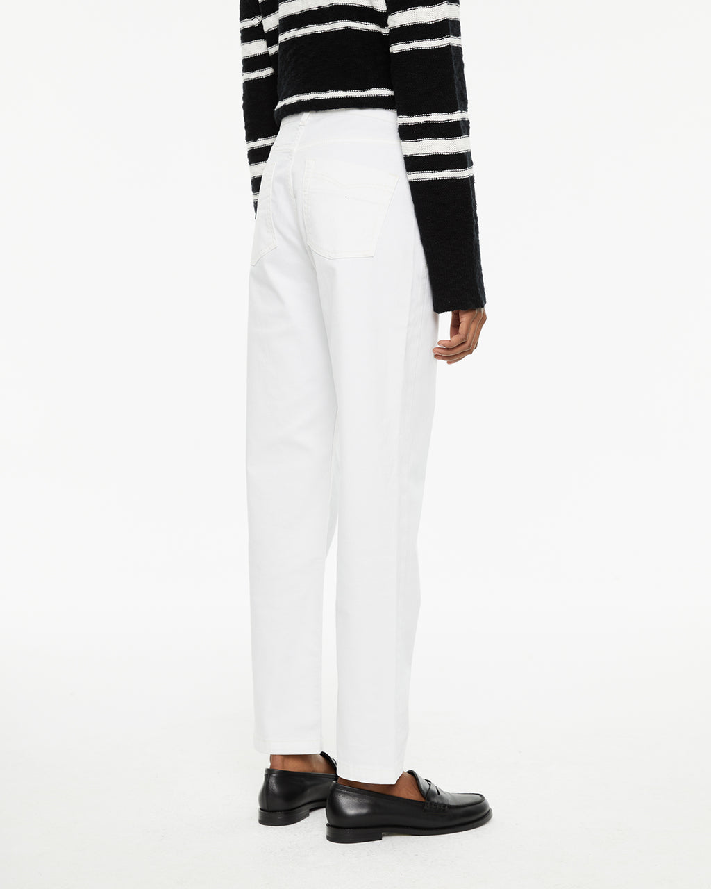 Pantalón vaquero blanco regular fit tiro medio