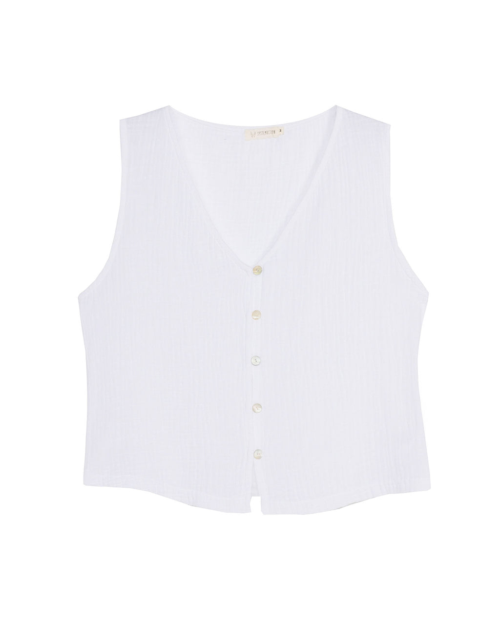 Top de tirantes cuello pico con cierre botones delanteros