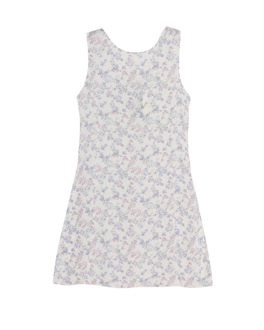 Vestido corto estampado floral costadillos en cuerpo