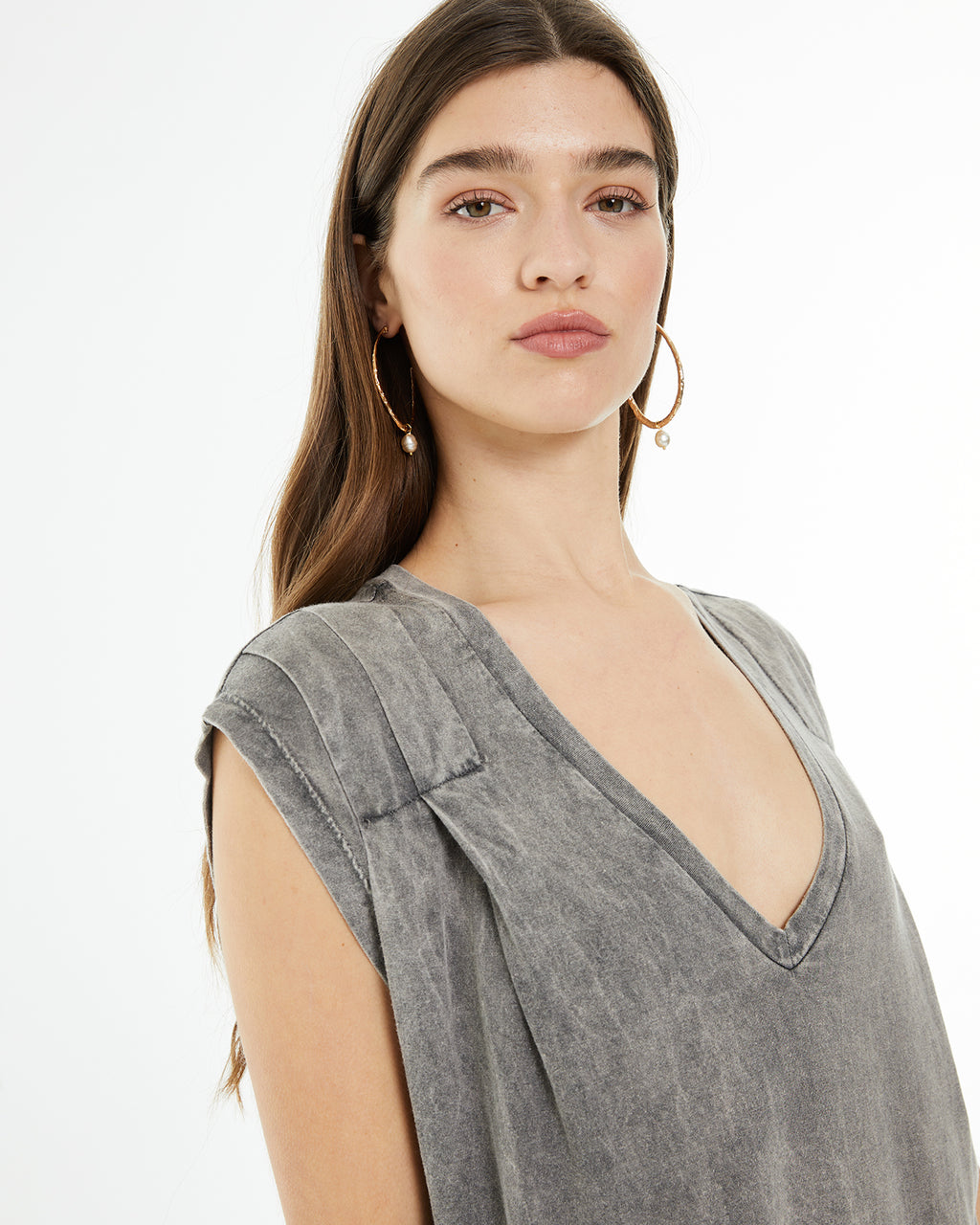 Vestido midi confort con abertura lateral
