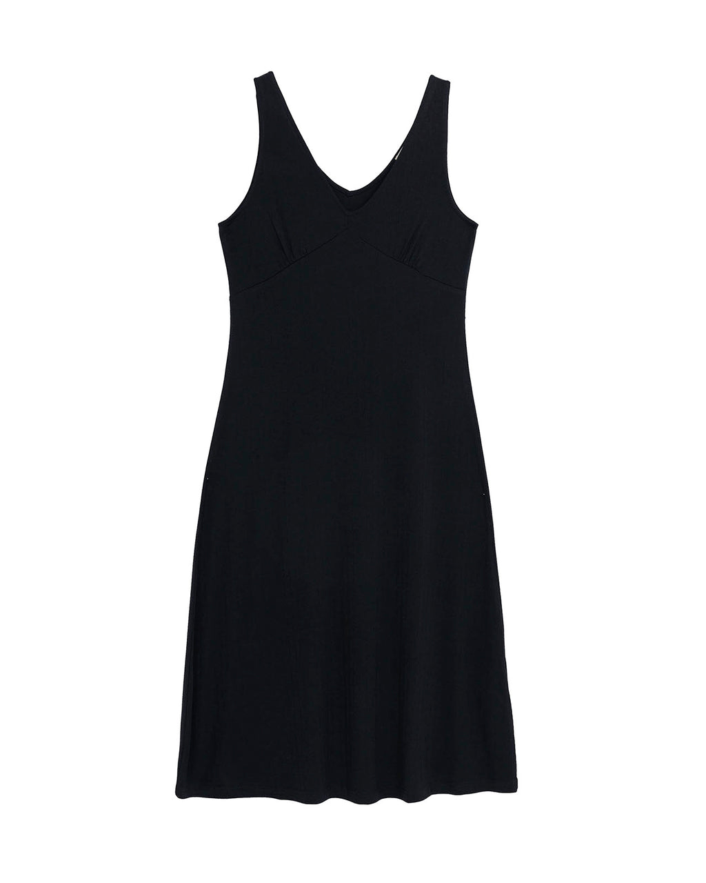 Vestido largo evasé de canalé sin mangas