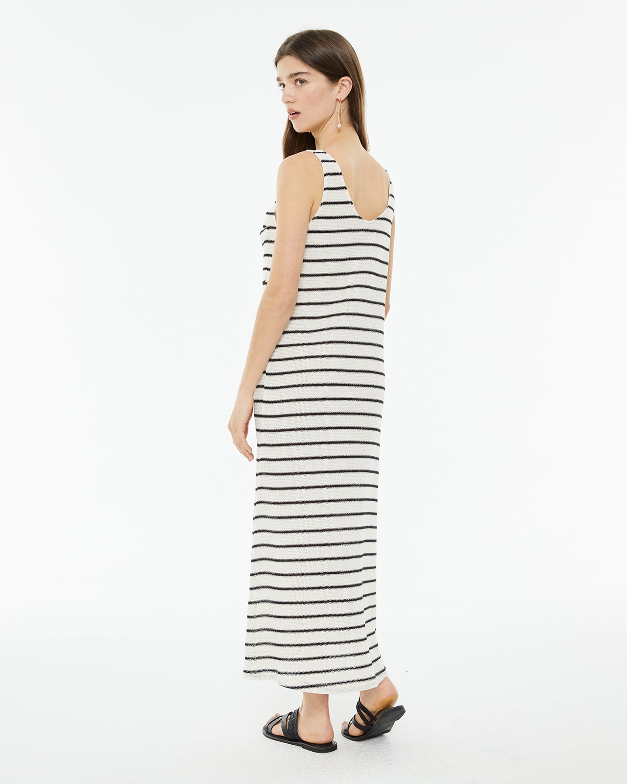 Vestido midi rayas marineras con bolsillo plastrón