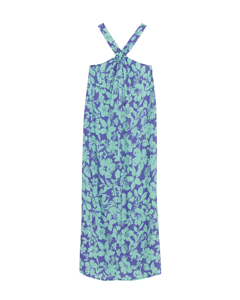Vestido largo de fiesta estampado floral grande