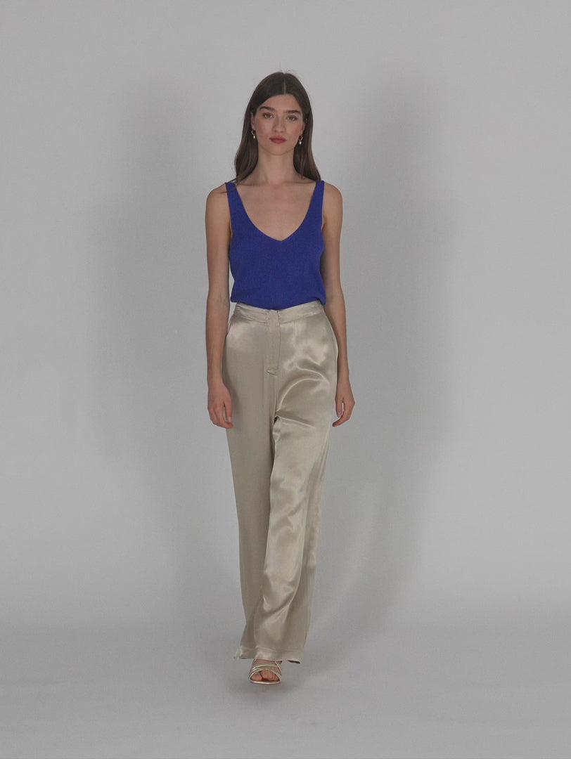 Pantalón palazzo fluido de viscosa