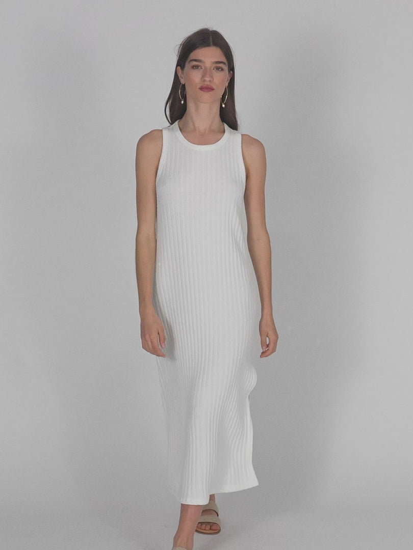 Vestido midi confort con escote redondo