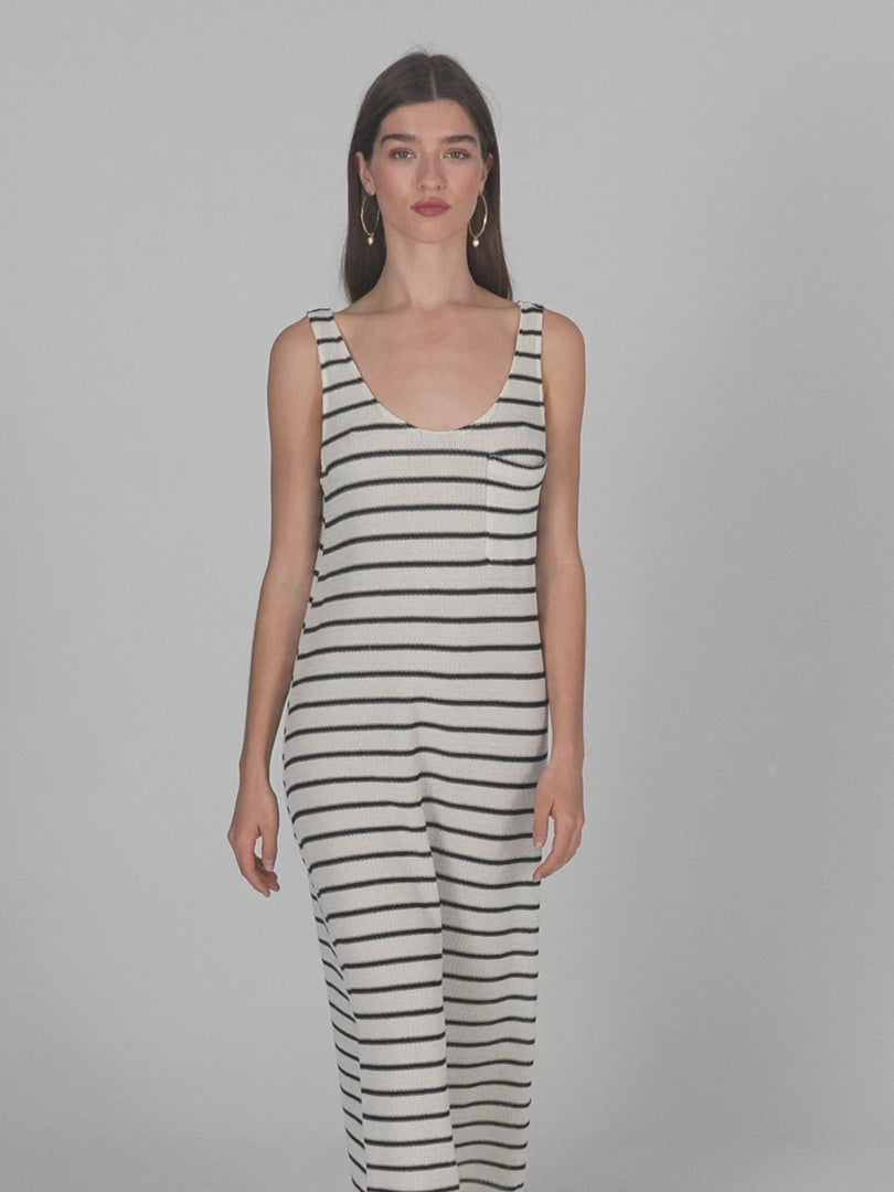 Vestido midi rayas marineras con bolsillo plastrón